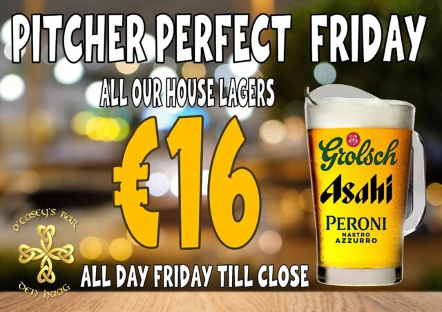 Pitcher promo Friday’s @ocaseys 🍺🍺🍺☘️ #pitcher #promo #beer #beers #ocaseys #irishpub #denhaag